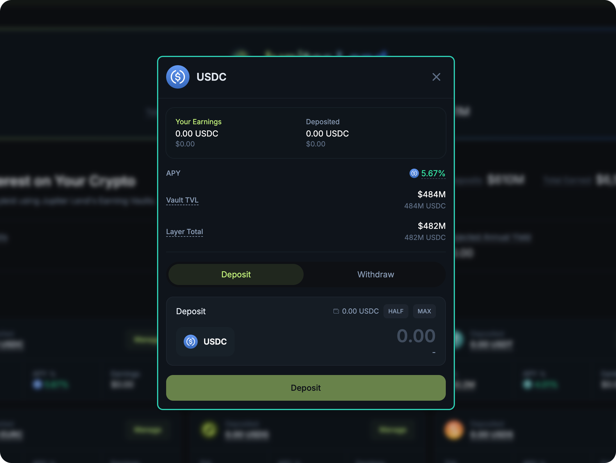 Interacting with Earn – Jupiter Exchange